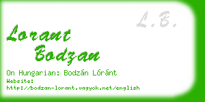 lorant bodzan business card